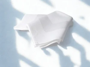 Dinner Napkin, Polycotton, Satin Band, White Color, 12/Case