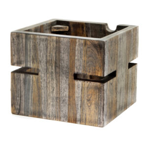 Square Buffet Riser, 6" x 6" x 6", Ash Grey Teak, Each