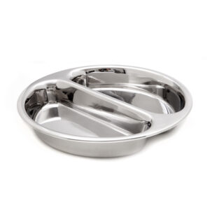 Divided Food Pan, For 2 Gal Round Chafer, Stainless Steel, Each
