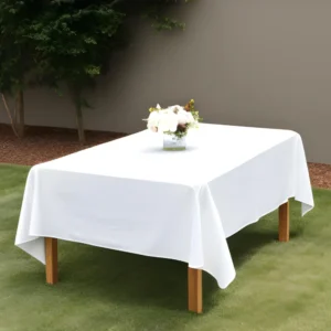 Rectangular Table Cloth, White Color, 54" x 96", Each