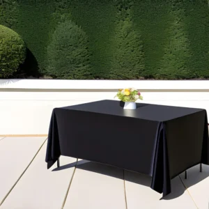 Rectangular Table Cloth, Black Color, 54" x 96", Each