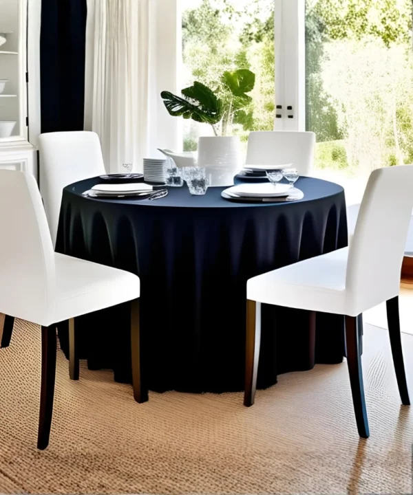 Round Table Cloth, 132″, Black Color, 12/Case – Lucerna Hospitality