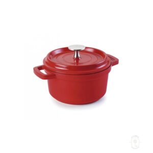 Round Casserole, 4 9/20 Qt, Red Color, Each