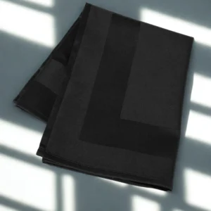 Dinner Napkin, Satin Band Damask, Black Color, 22" x 22", 12/Case
