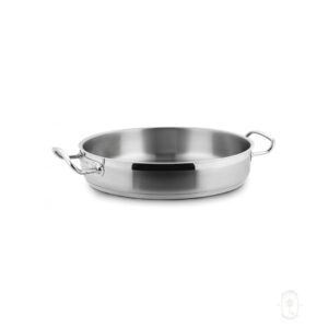 Round Paella Pan, Stainless Steel, 4 1/4 Qt, Each