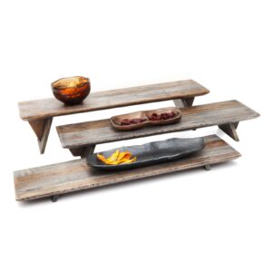 Riser Set, 3 Pieces, L 23" X W 6", Ash Grey Teak, Each