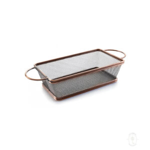 Rectangular Basket with Handles, Stainless Steel, Each