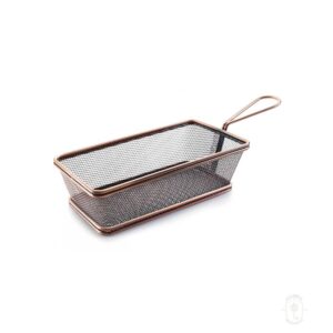 Rectangular Basket, Handles, Stainless Steel, Copper Color, Each