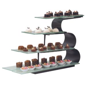 Presentation Display, 4 Tiers, Black Wave Color, Each