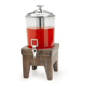 Juice Dispenser, Single, 2 Gal, Wood Base, Each