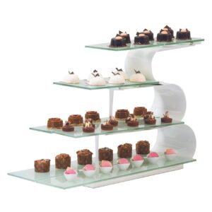 Presentation Display, 4 Tiers, White Wave Color, Each