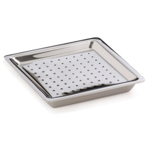 Square Drip Tray, w/ Drainer, Silver Color, 2 Units/Case
