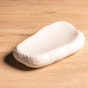 Plate Lyra, L 9 7/8" x W 5 7/8" x H 2", White Color, 6 Units/Case