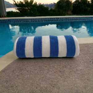 Pool Towel, Blue Stripes, 30" x 70", 1 Doz/Case