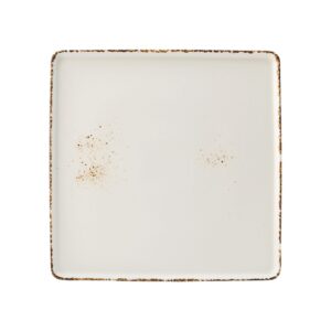 Square Plate Umbra, L W 10", Brown Rim, 6 Units/Case