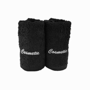 Washcloth Cosmetic Towel, 12" x 12", Black Color, 1 Doz/Case