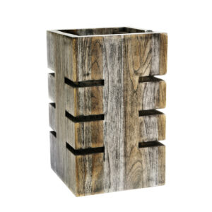 Square Buffet Riser, 6" x 6" x 12", Ash Grey Teak, Each