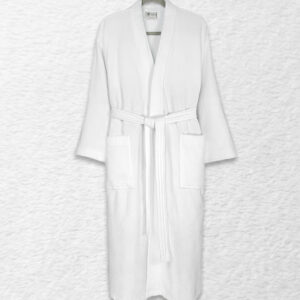 Bathrobe Velour Shawl Collar, White Color, Each