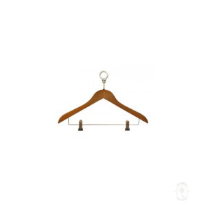 Anti Theft Hangers with Clips, Mahogany Wood, 12/Case