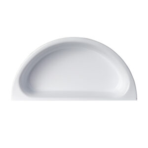 Half Food Pan, For 2 Gal Round Chafer, White Stainless Steel, Each