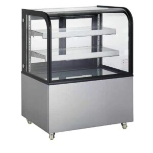 Curved Glass Display Case, 36" x 26" x 48", Each