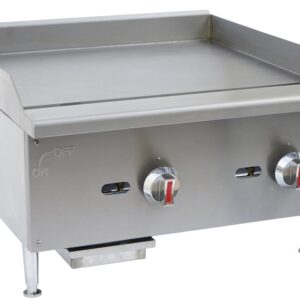 Griddle, CounterTop, 60.000 BTU, 5/8" Thick Smooth Steel, Each
